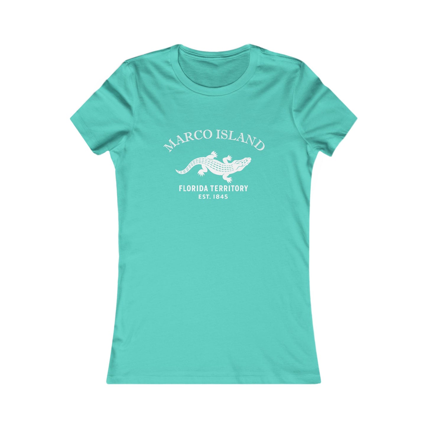 Marco Island Florida Vintage Retro Womens Fitted Ringspun Cotton Tee - White Logo