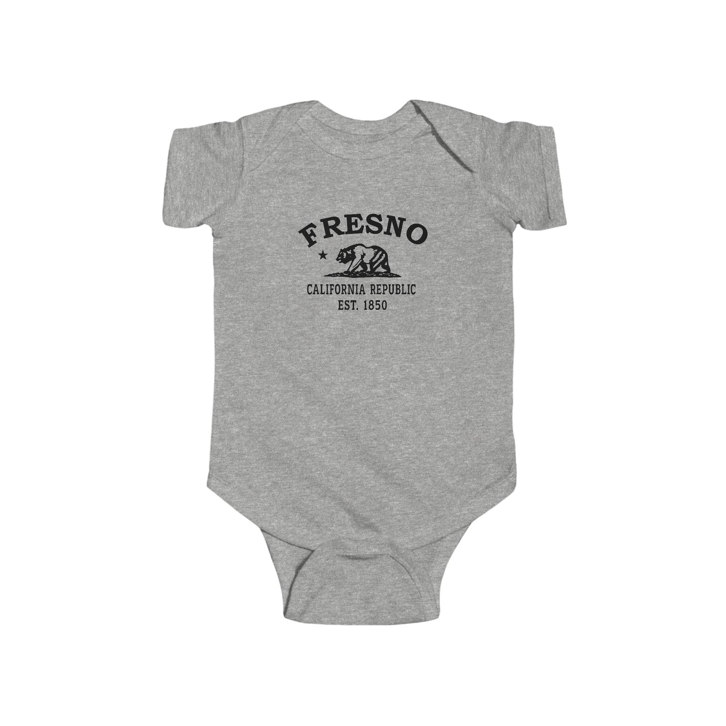 Fresno California Vintage Retro Cotton Jersey Baby Bodysuit - Black Logo