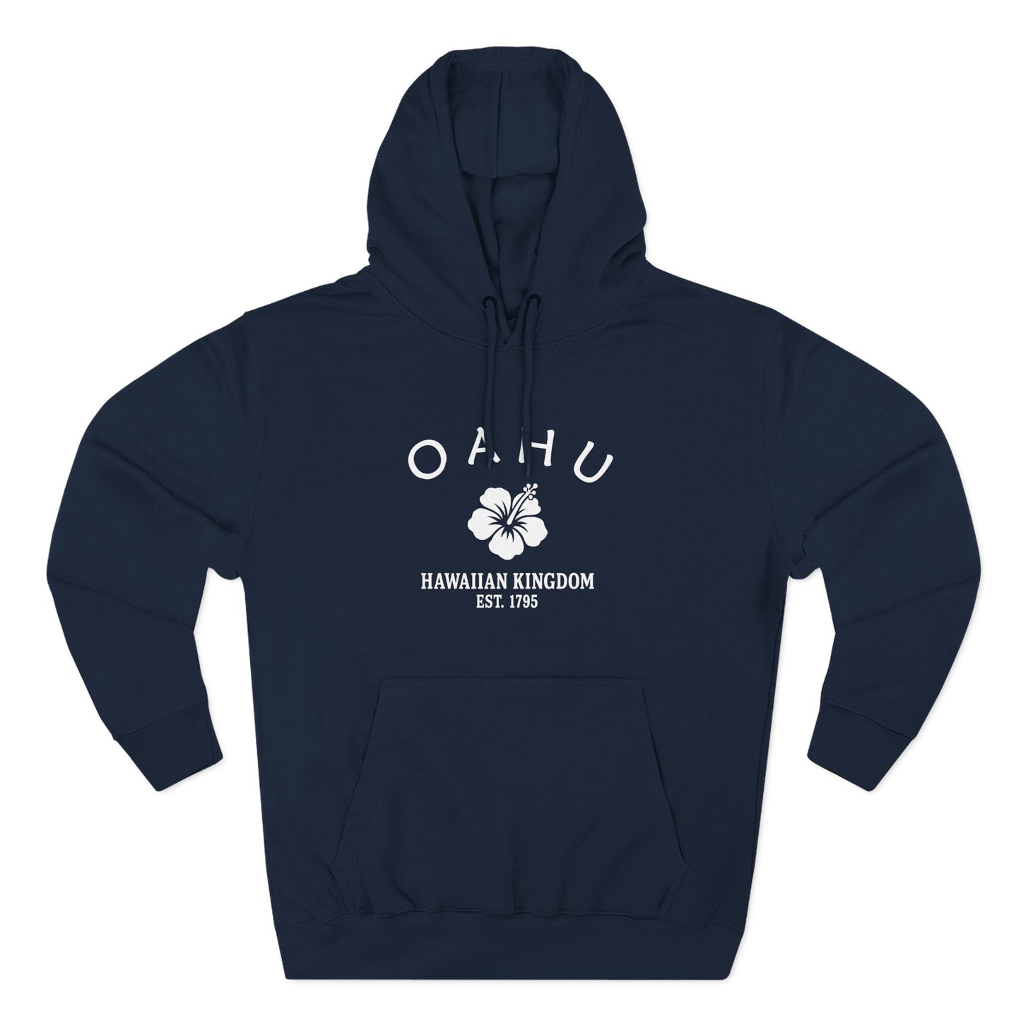 Oahu Hawaii Vintage Retro Unisex Heavy Cotton Hoodie - White Logo