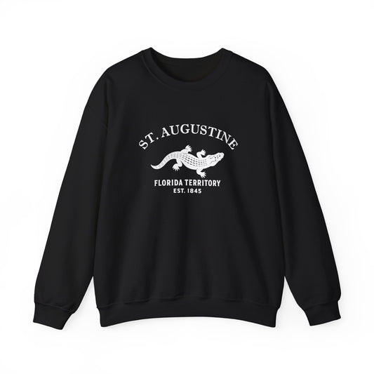 St Augustine Florida Vintage Retro Unisex Heavy Crewneck Sweatshirt - White Logo