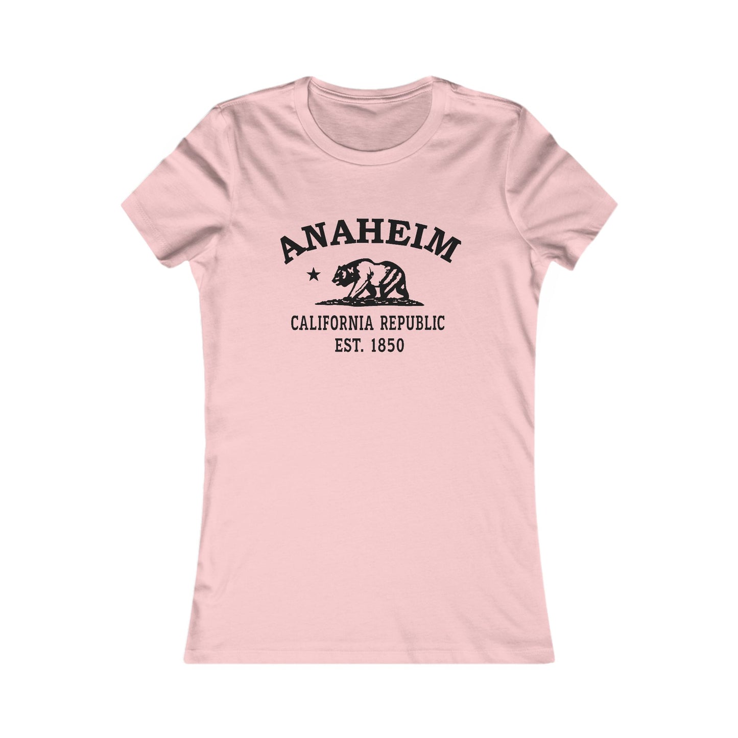 Anaheim California Ringspun Cotten Fitted Vintage Retro Womens Tee - Black Logo