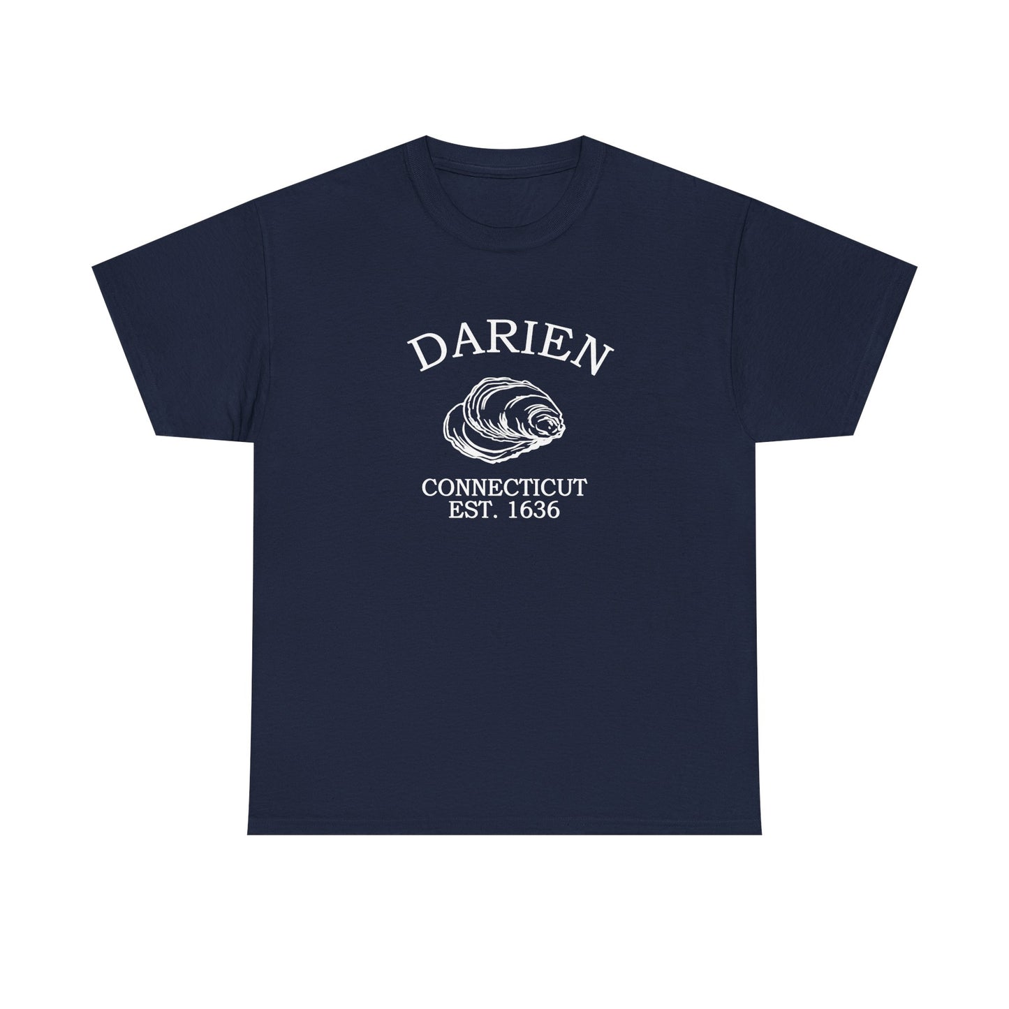 Darien Connecticut Vintage Retro Unisex Heavy Cotton Tee - White Logo