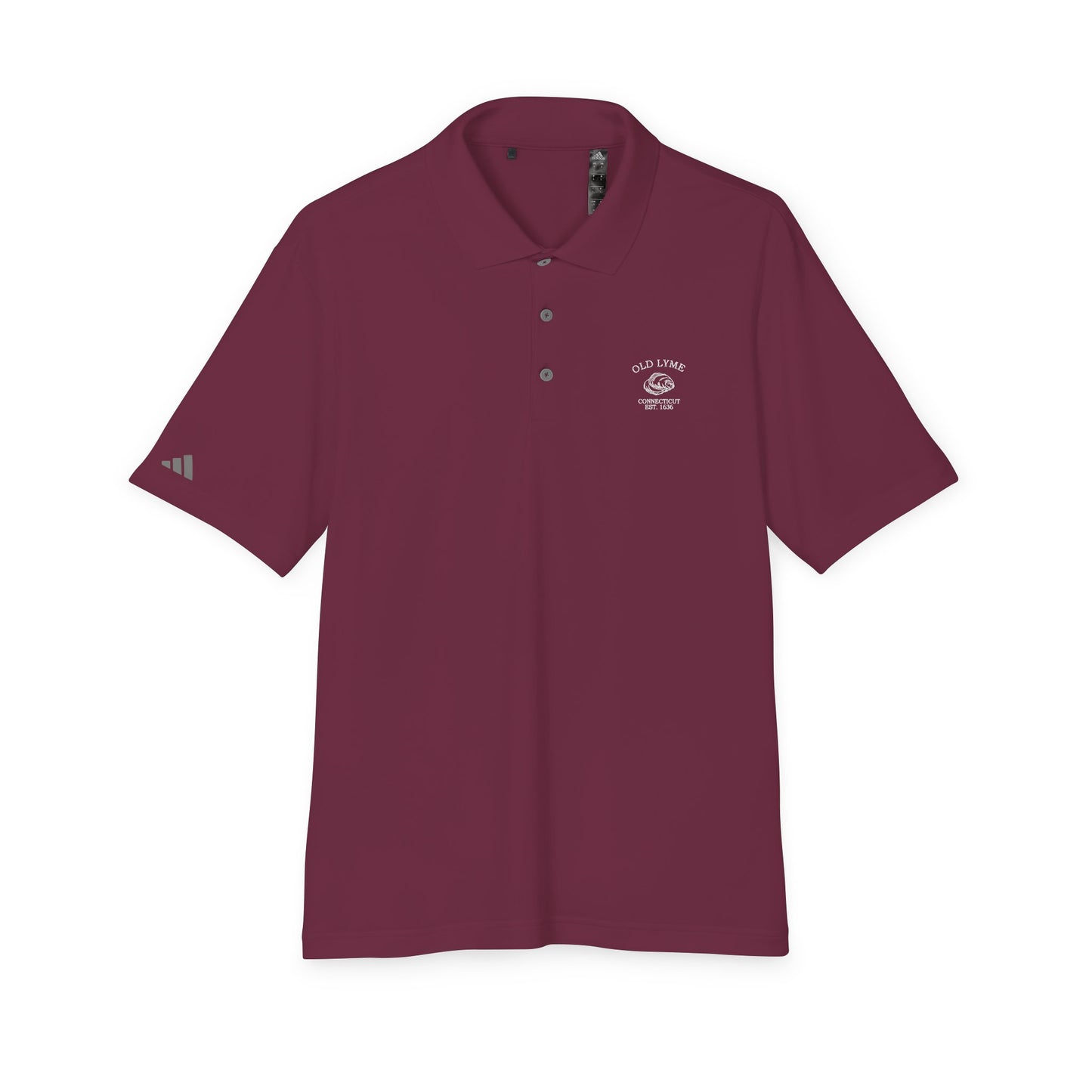 Old Lyme Connecticut Vintage Retro Embroidered Performance Polo Shirt - White Logo