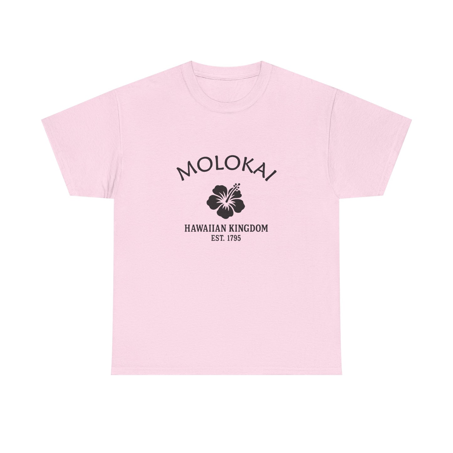 Molokai Hawaii Vintage Retro Unisex Heavy Cotton Tee - Black Logo
