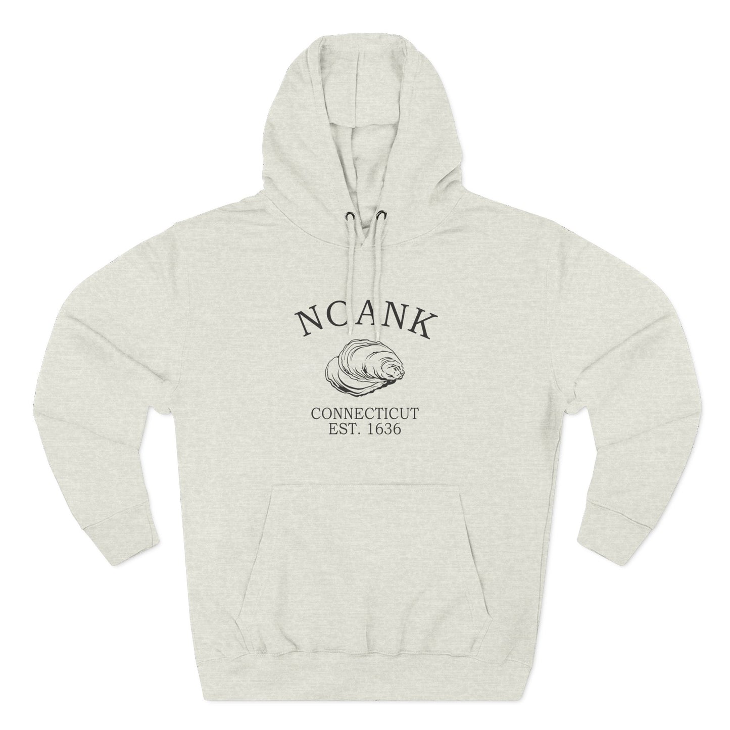 Noank Connecticut Vintage Retro Unisex Heavy Cotton Hoodie - Black Logo