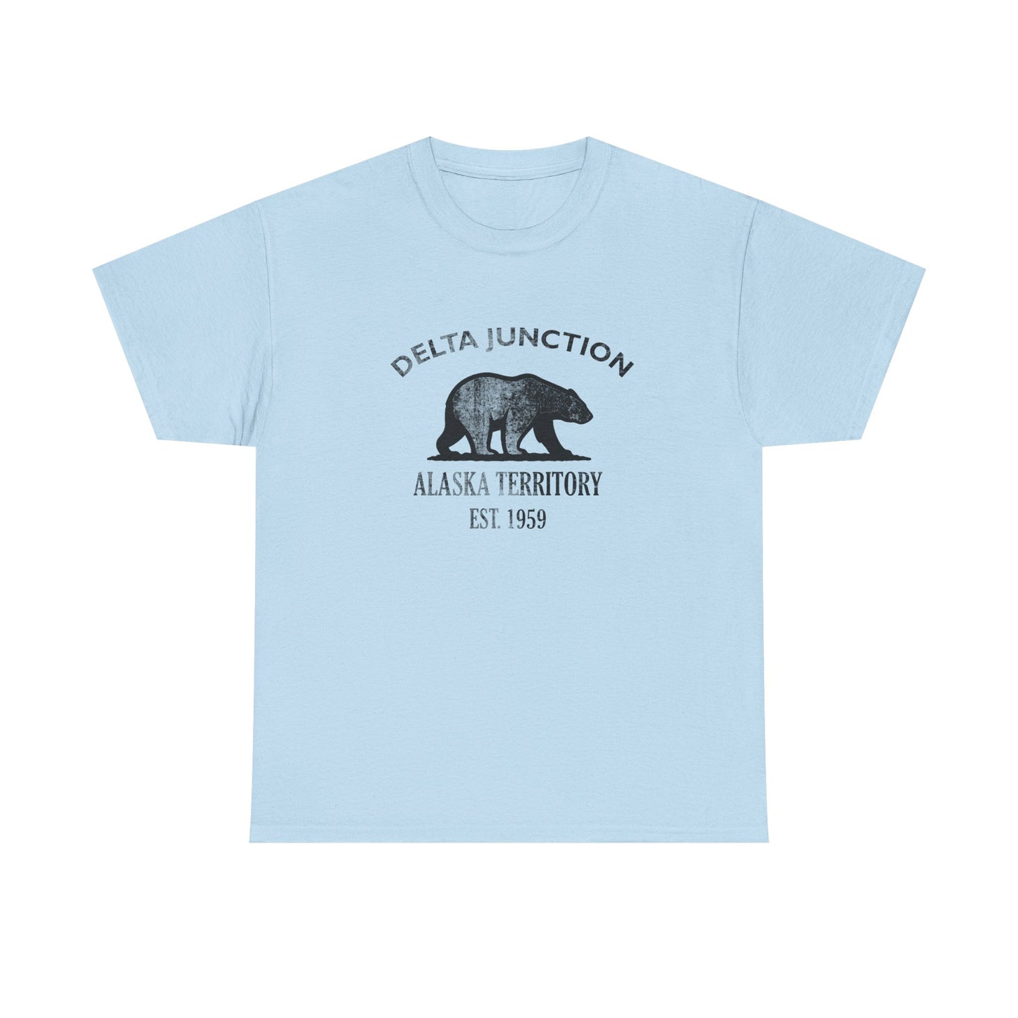 Delta Junction Alaska Vintage Retro Unisex Heavy Cotton Tee - Black Logo