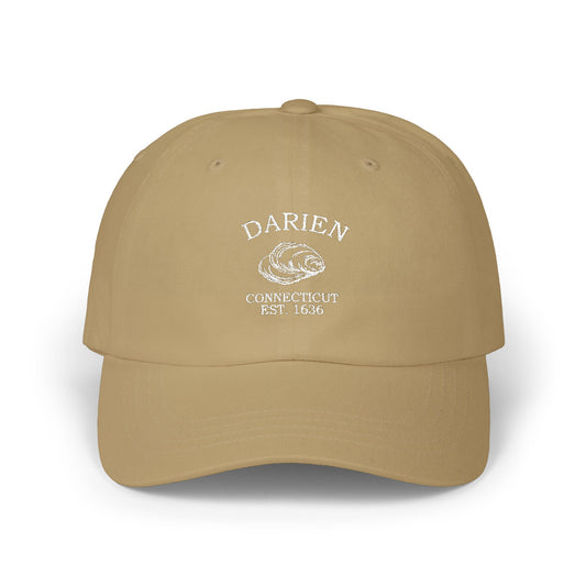 Darien Connecticut Vintage Retro Embroidered Cotton Cap - White Logo