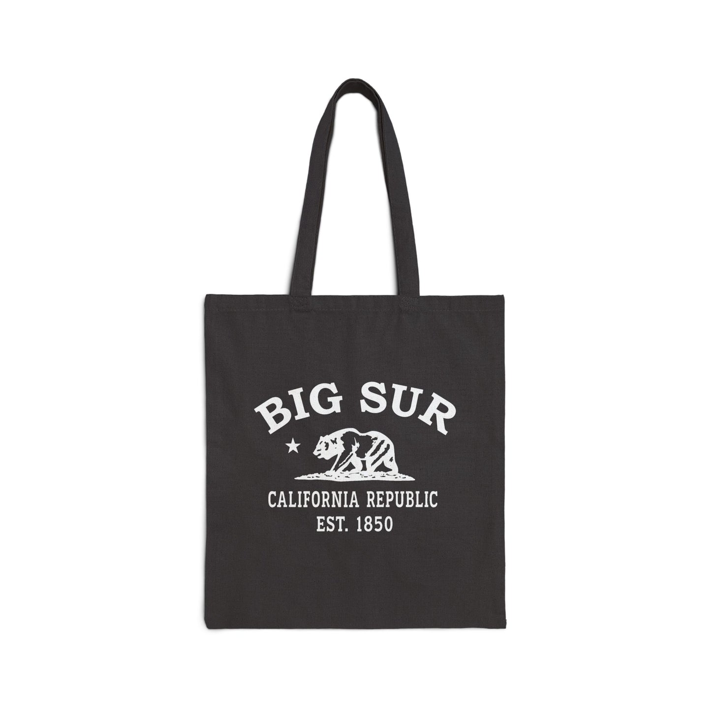 Big Sur California Vintage Retro Cotton Canvas Tote Bag - White Logo