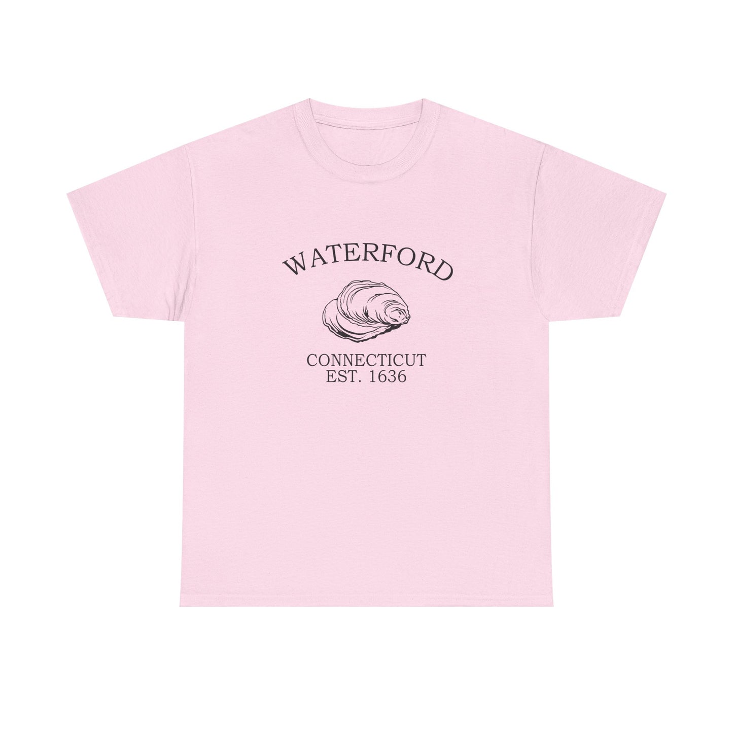 Waterford Connecticut Vintage Retro Unisex Heavy Cotton Tee - Black Logo