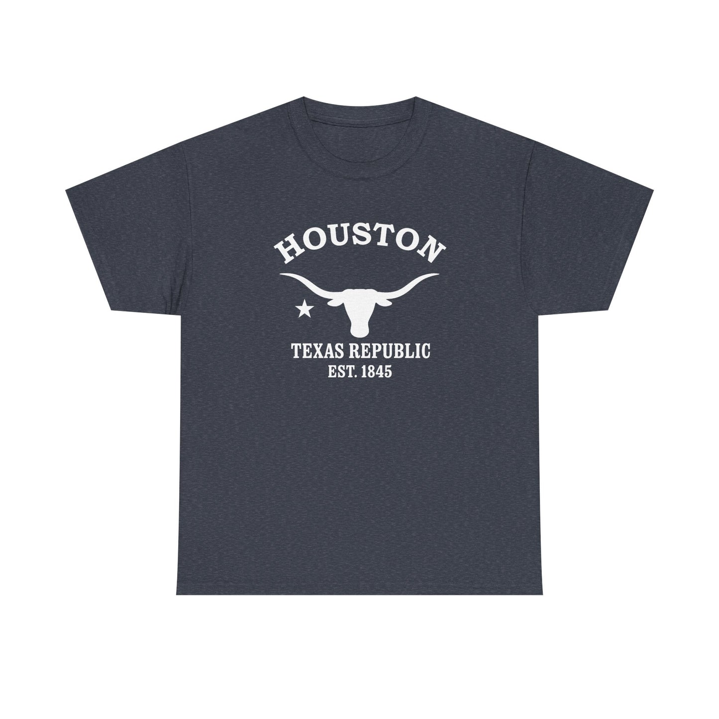 Houston Texas Vintage Retro Unisex Heavy Cotton Tee - White Logo