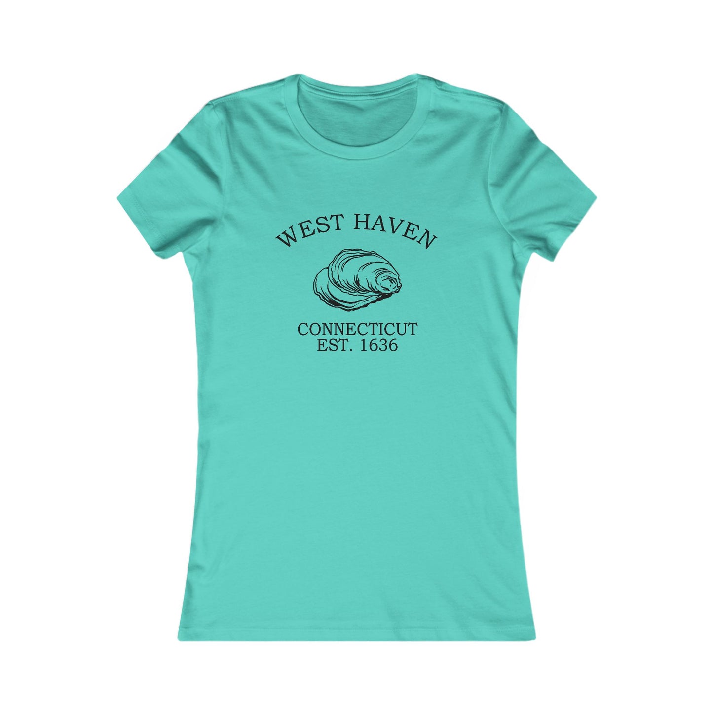 West Haven Connecticut Vintage Retro Womens Fitted Ringspun Cotton Tee - Black Logo