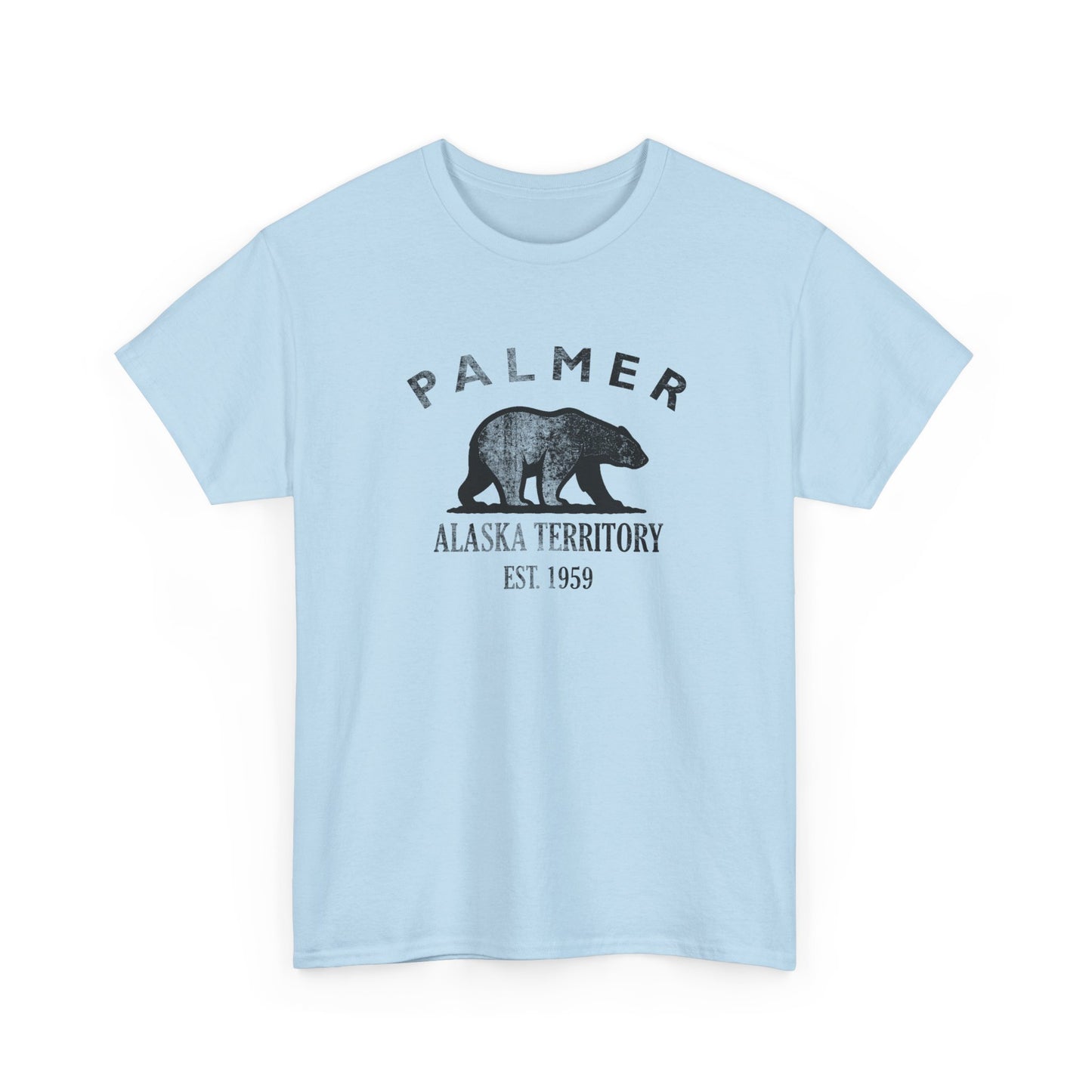 Palmer Alaska Vintage Retro Unisex Heavy Cotton Tee - Black Logo