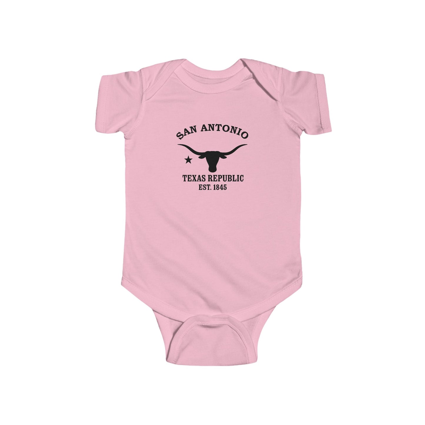 San Antonio Texas Vintage Retro Cotton Jersey Baby Bodysuit - Black Logo