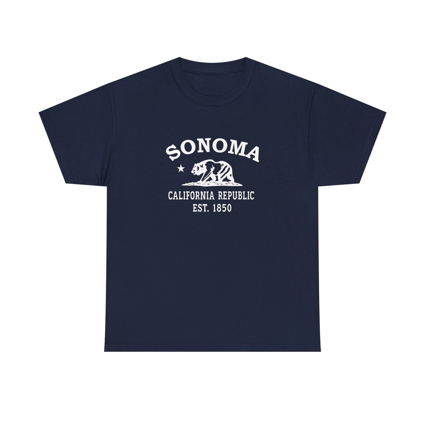 Sonoma California Vintage Retro Unisex Heavy Cotton Tee - White Logo