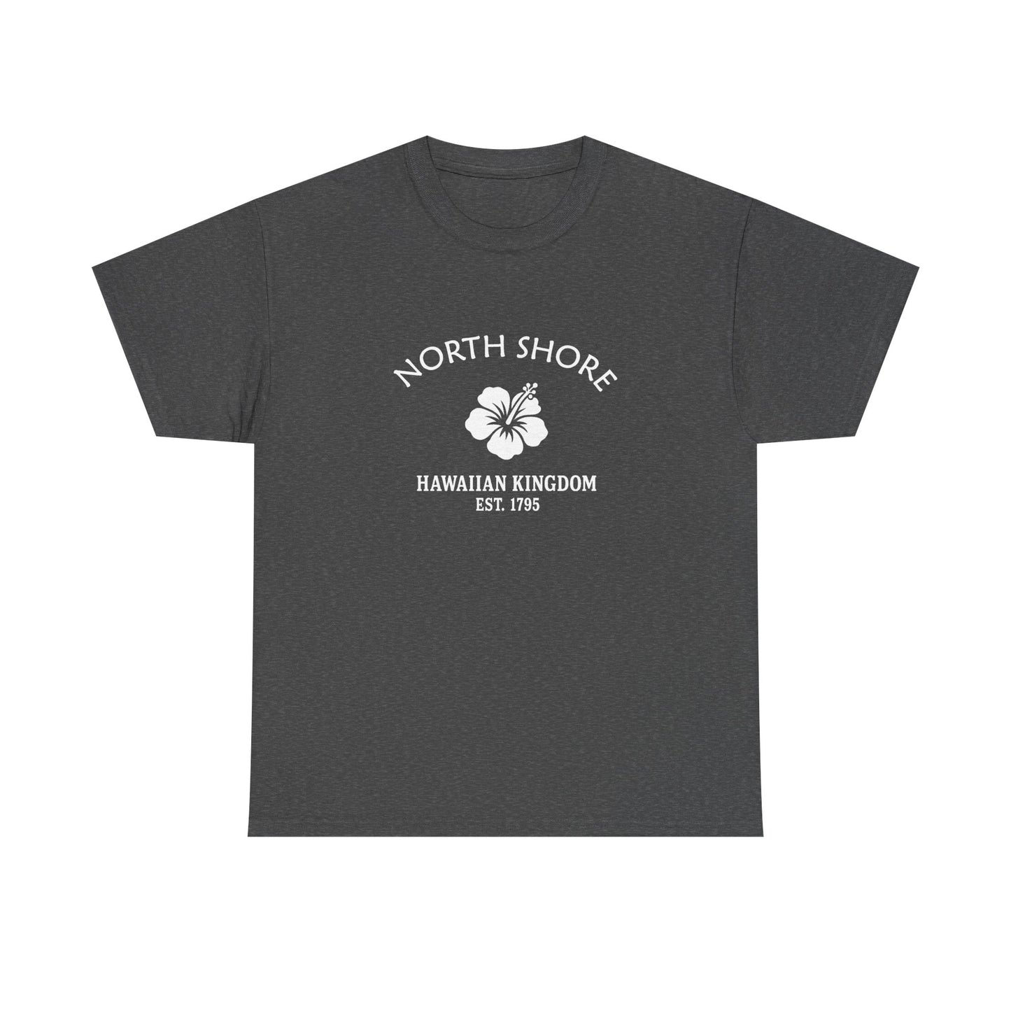 North Shore Hawaii Vintage Retro Unisex Heavy Cotton Tee - White Logo