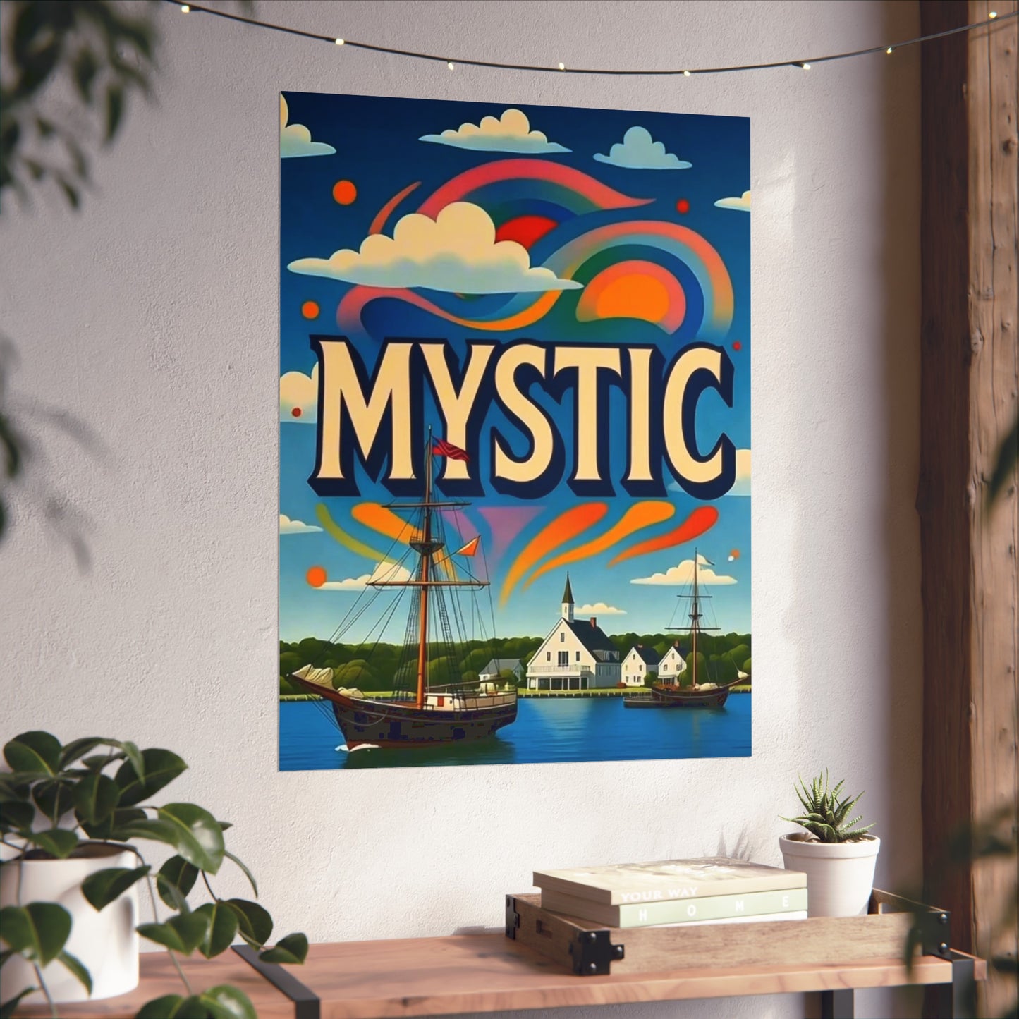 Mystic Connecticut Vintage Retro Giclée Print Art Series Poster