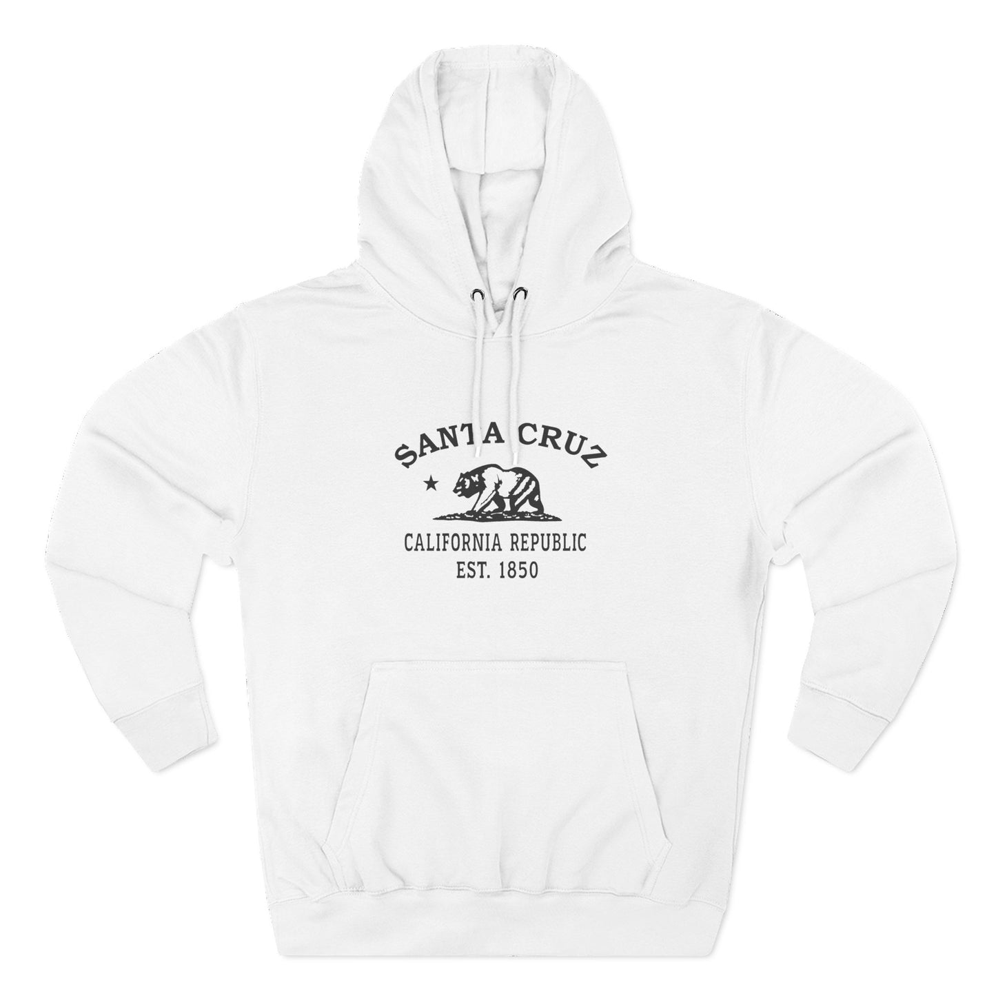 Santa Cruz California Vintage Retro Unisex Heavy Cotton Hoodie - Black Logo