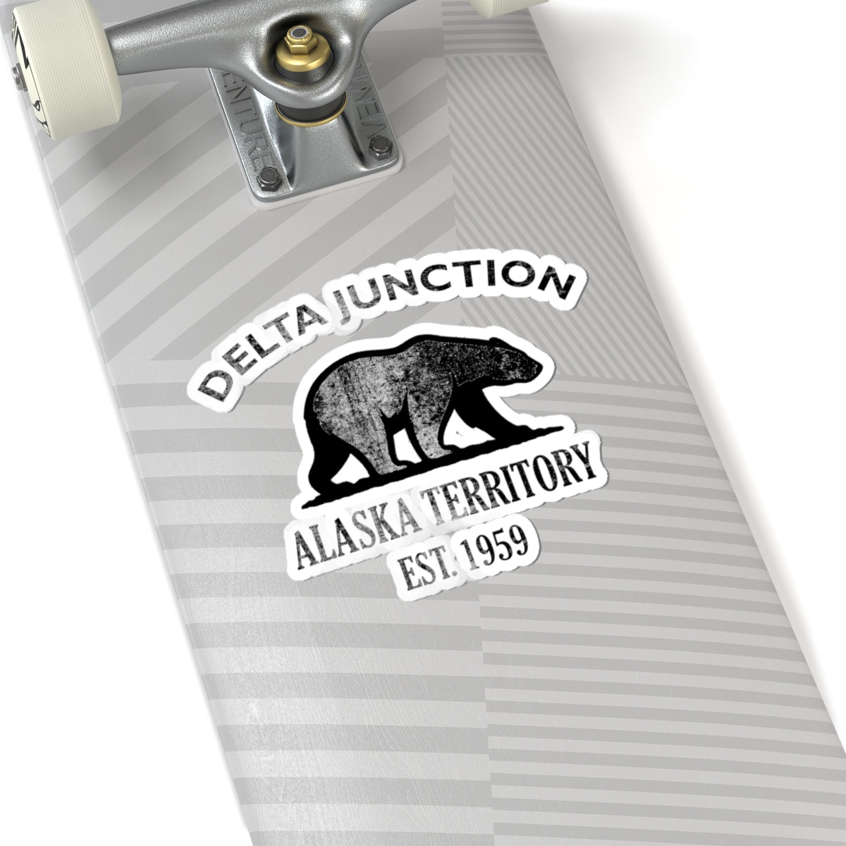 Delta Junction Alaska Vintage Retro Vinyl Sticker - Black Logo