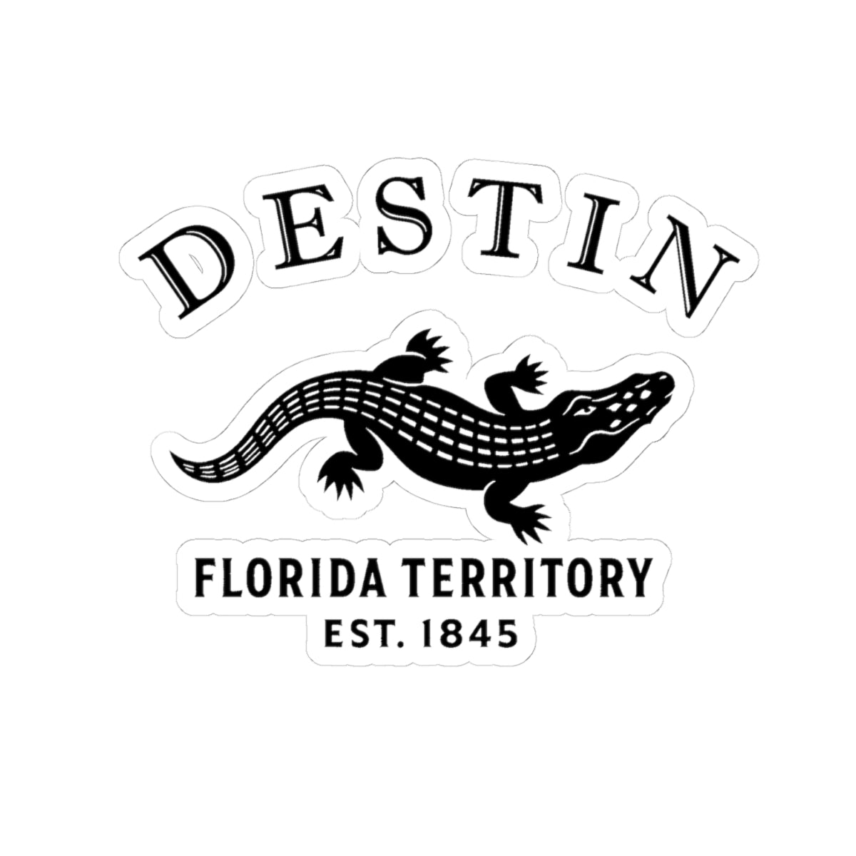 Destin Florida Vintage Retro Vinyl Sticker - Black Logo