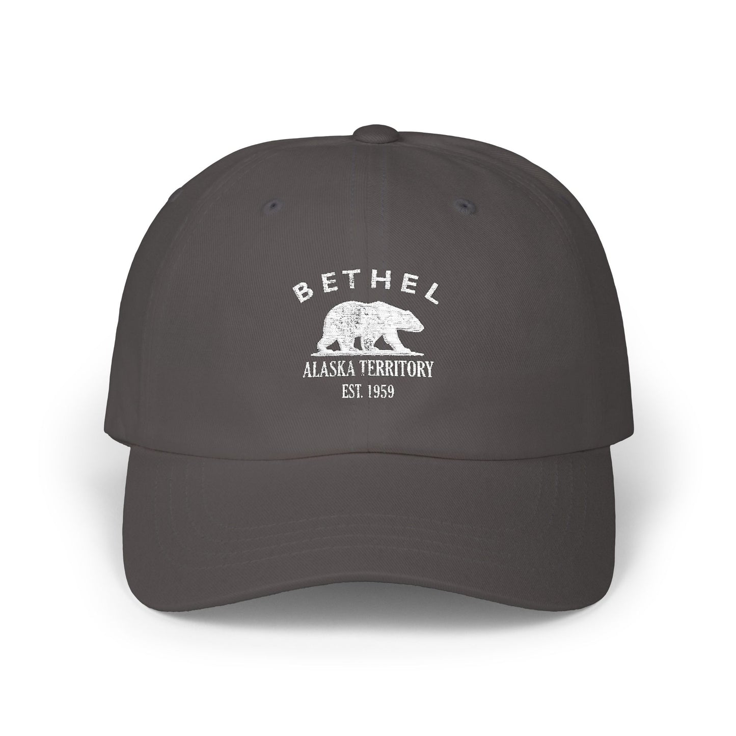 Bethel Alaska Vintage Retro Embroidered Cotton Cap - White Logo