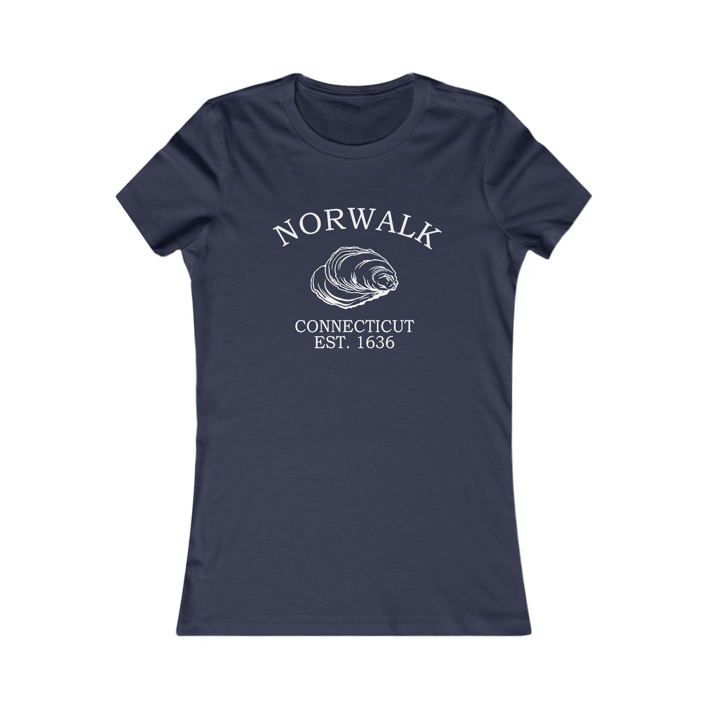 Norwalk Connecticut Vintage Retro Womens Fitted Ringspun Cotton Tee - White Logo