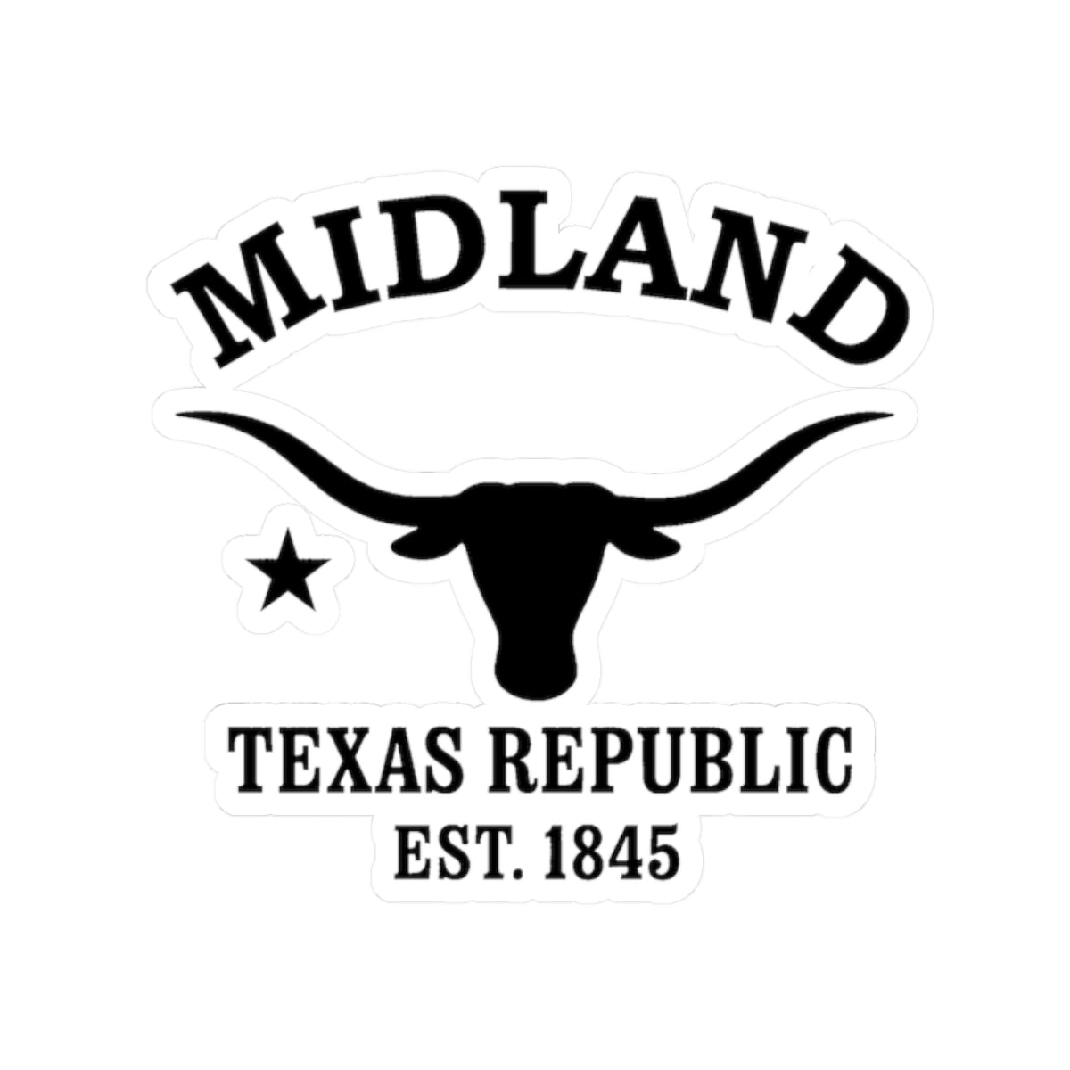 Midland Texas Vintage Retro Vinyl Sticker - Black Logo