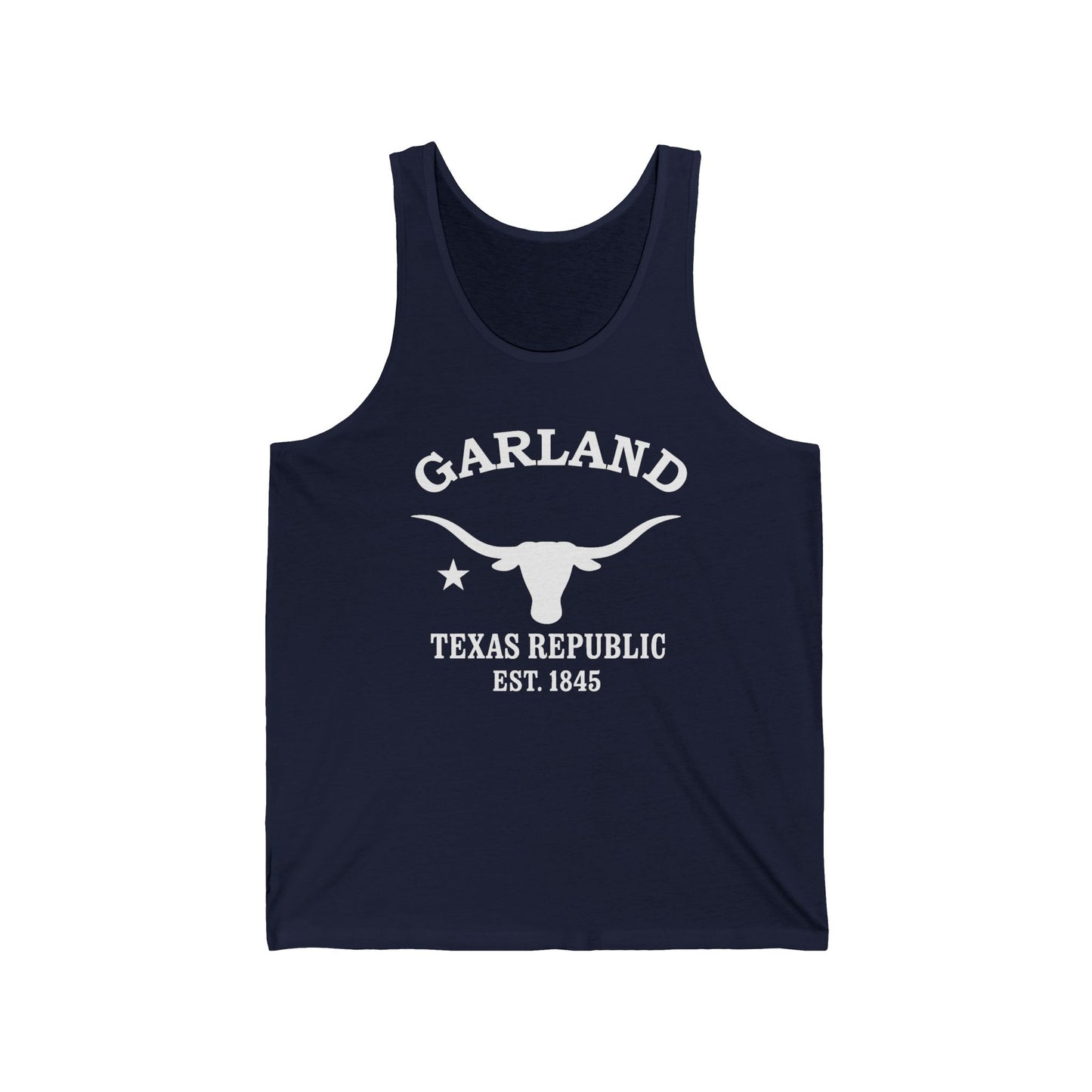 Garland Texas Unisex Cotton Jersey Tank Top - White Logo