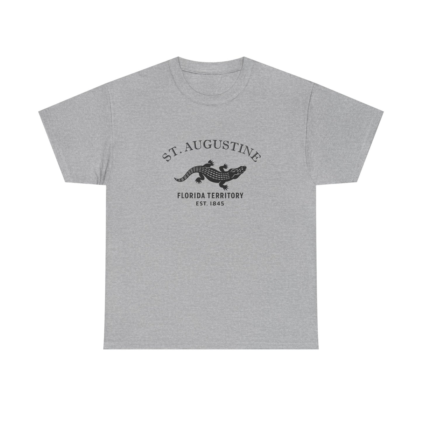 St Augustine Florida Vintage Retro Unisex Heavy Cotton Tee - Black Logo