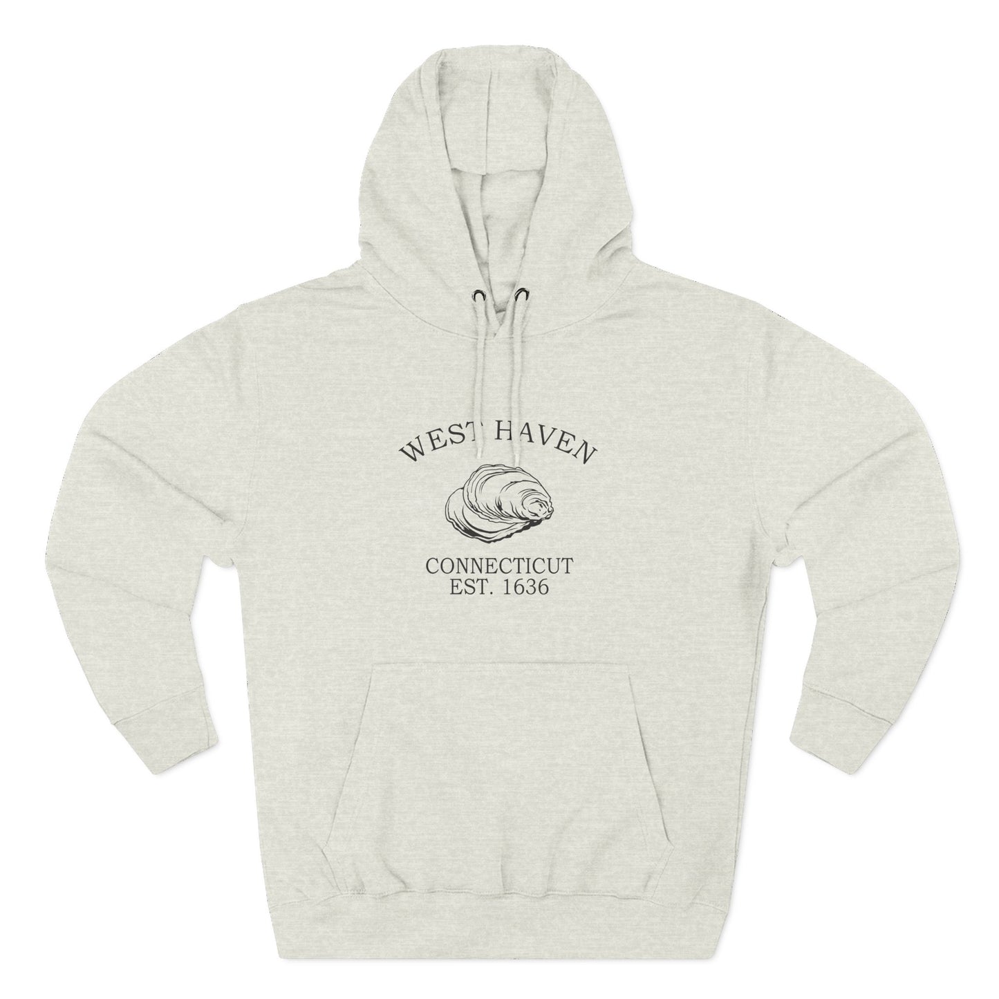 West Haven Connecticut Vintage Retro Unisex Heavy Cotton Hoodie - Black Logo
