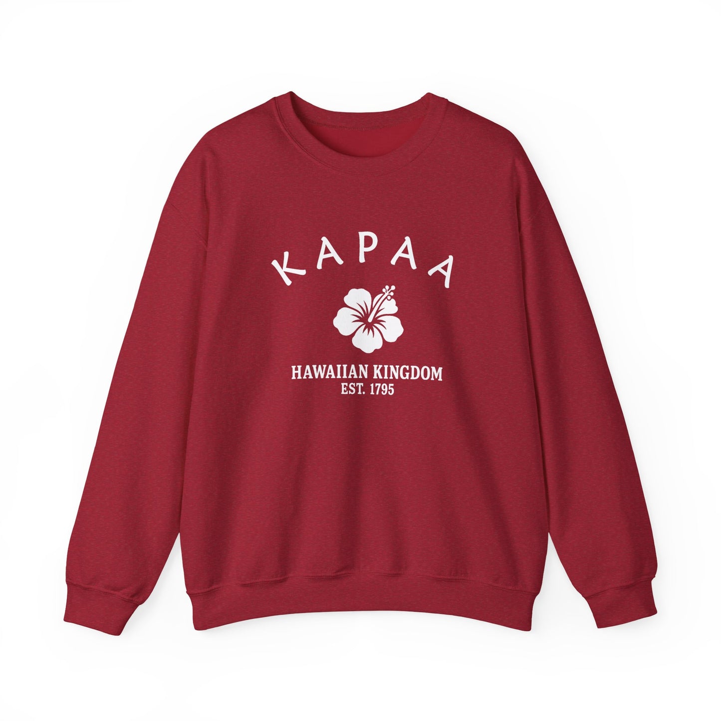 Kapaa Hawaii Vintage Retro Unisex Heavy Crewneck Sweatshirt - White Logo