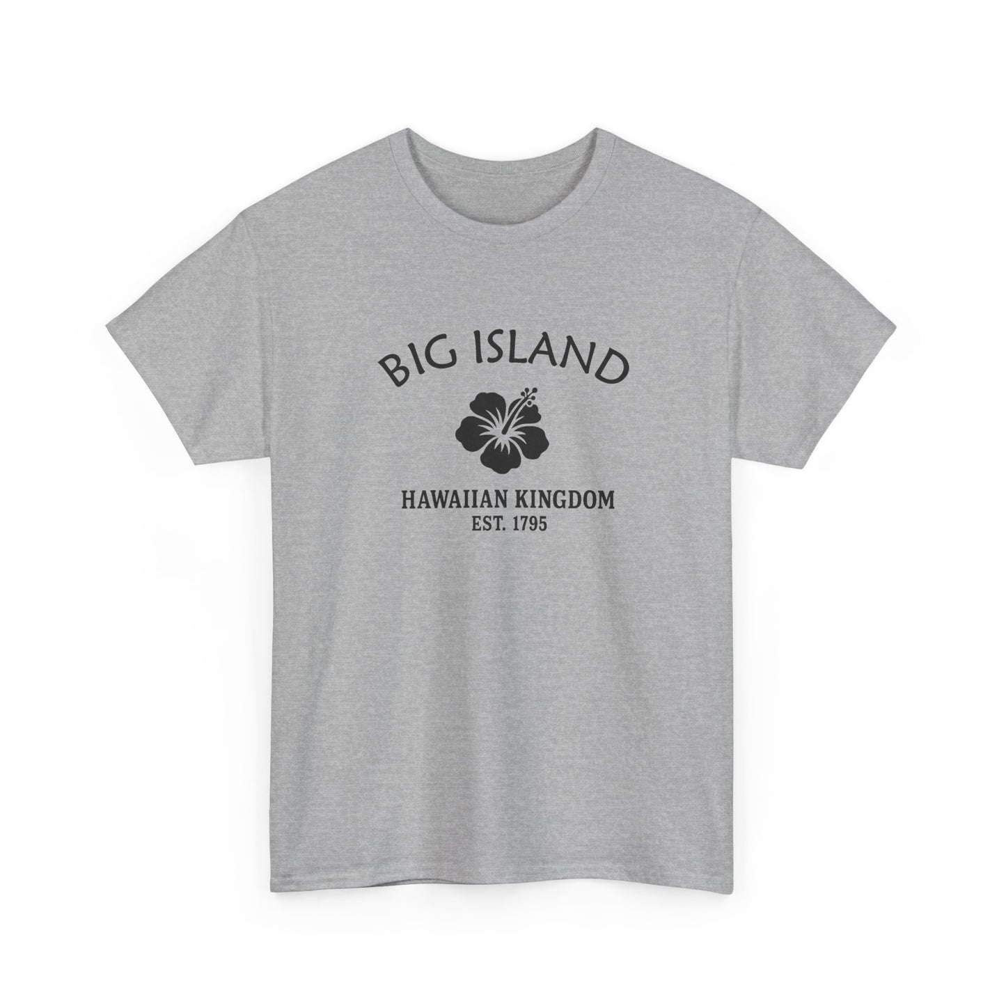 Big Island Hawaii Vintage Retro Unisex Heavy Cotton Tee - Black Logo