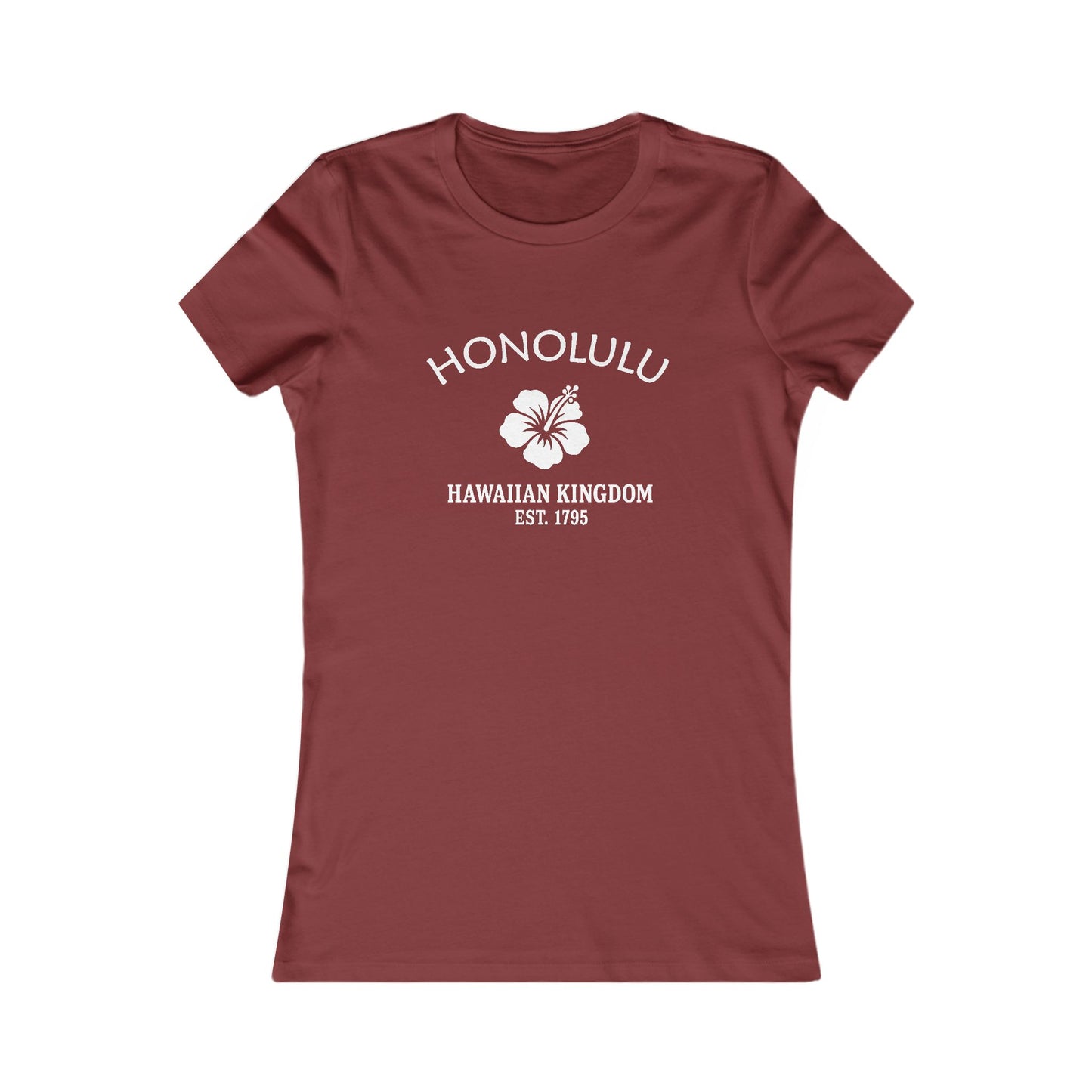 Honolulu Hawaii Vintage Retro Womens Fitted Ringspun Cotton Tee - White Logo