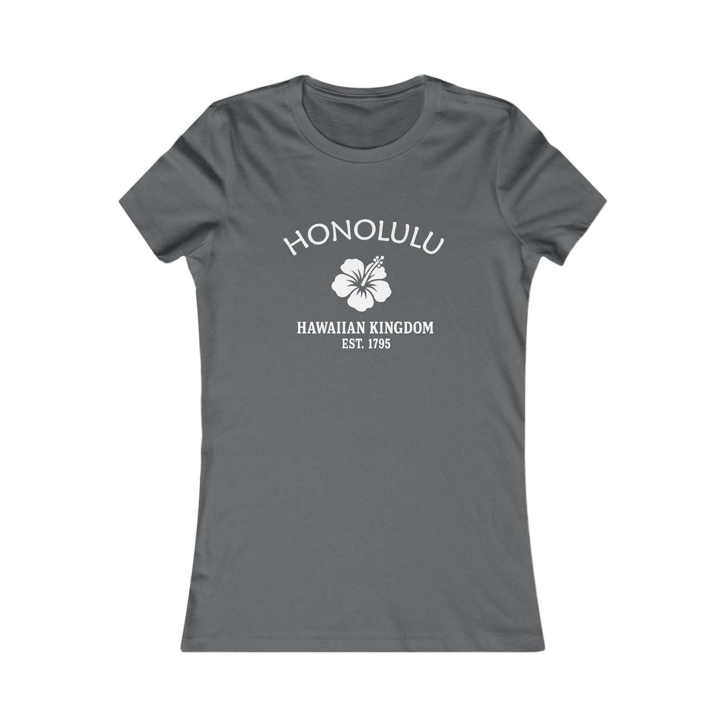 Honolulu Hawaii Vintage Retro Womens Fitted Ringspun Cotton Tee - White Logo
