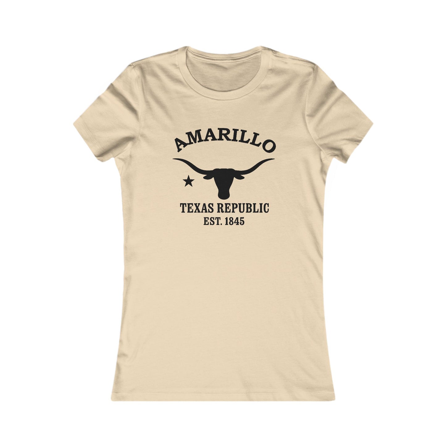 Amarillo Texas Ringspun Cotten Fitted Vintage Retro Womens Tee - Black Logo
