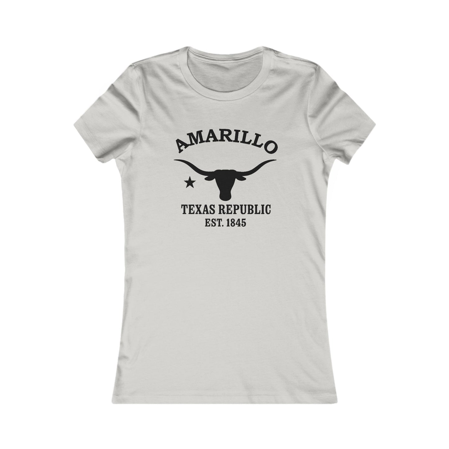 Amarillo Texas Ringspun Cotten Fitted Vintage Retro Womens Tee - Black Logo