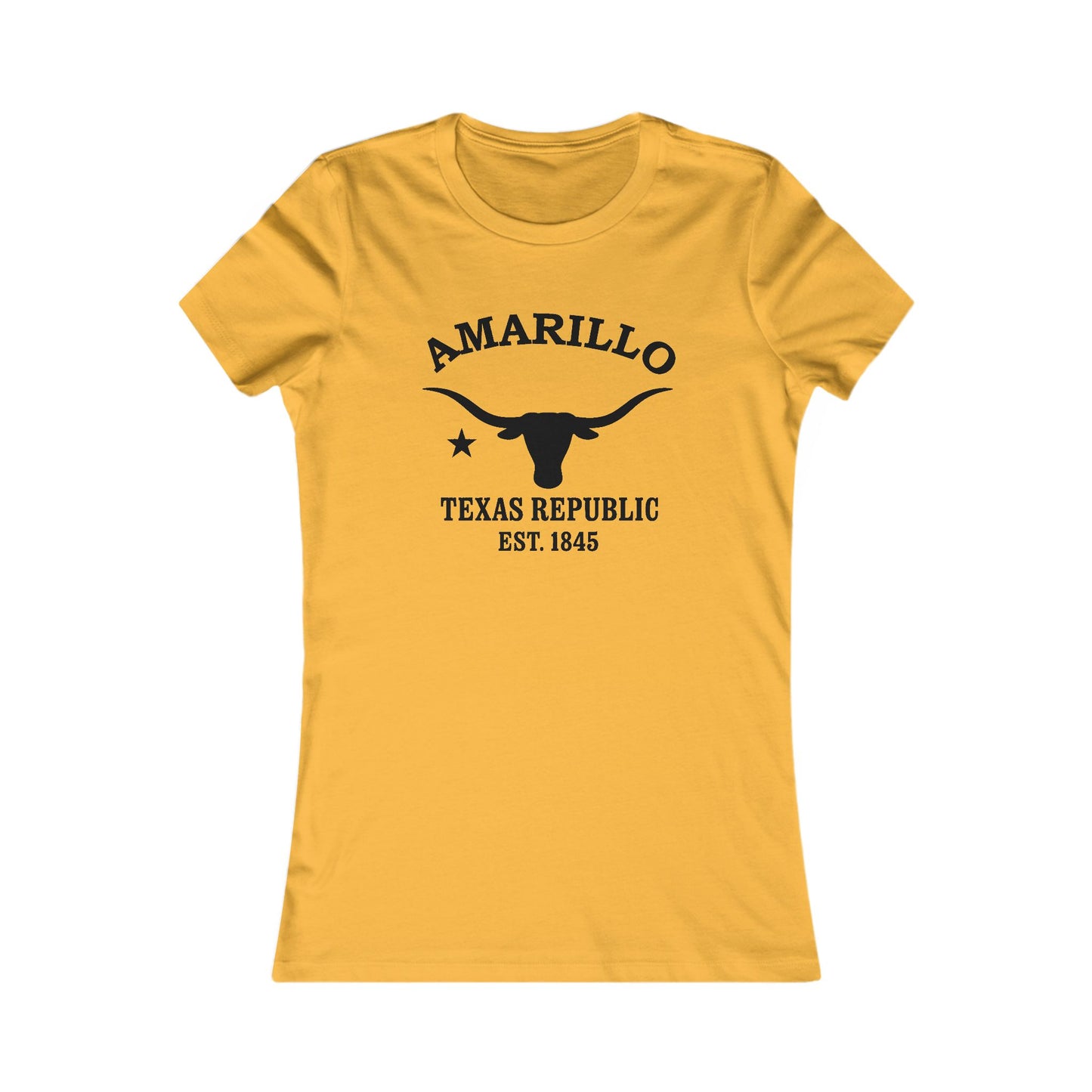 Amarillo Texas Ringspun Cotten Fitted Vintage Retro Womens Tee - Black Logo