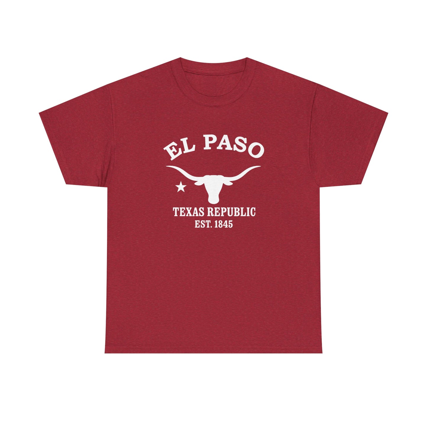 El Paso Texas Vintage Retro Unisex Heavy Cotton Tee - White Logo
