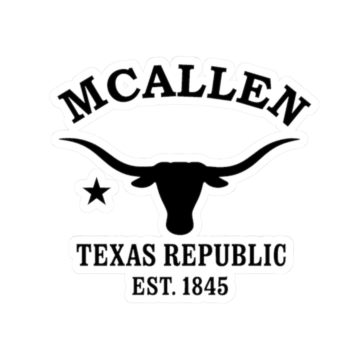 McAllen Texas Vintage Retro Vinyl Sticker - Black Logo