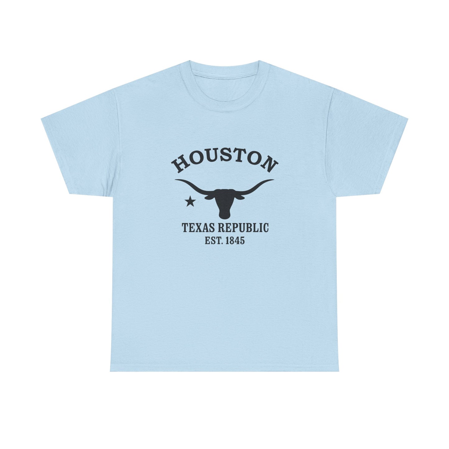 Houston Texas Vintage Retro Unisex Heavy Cotton Tee - Black Logo