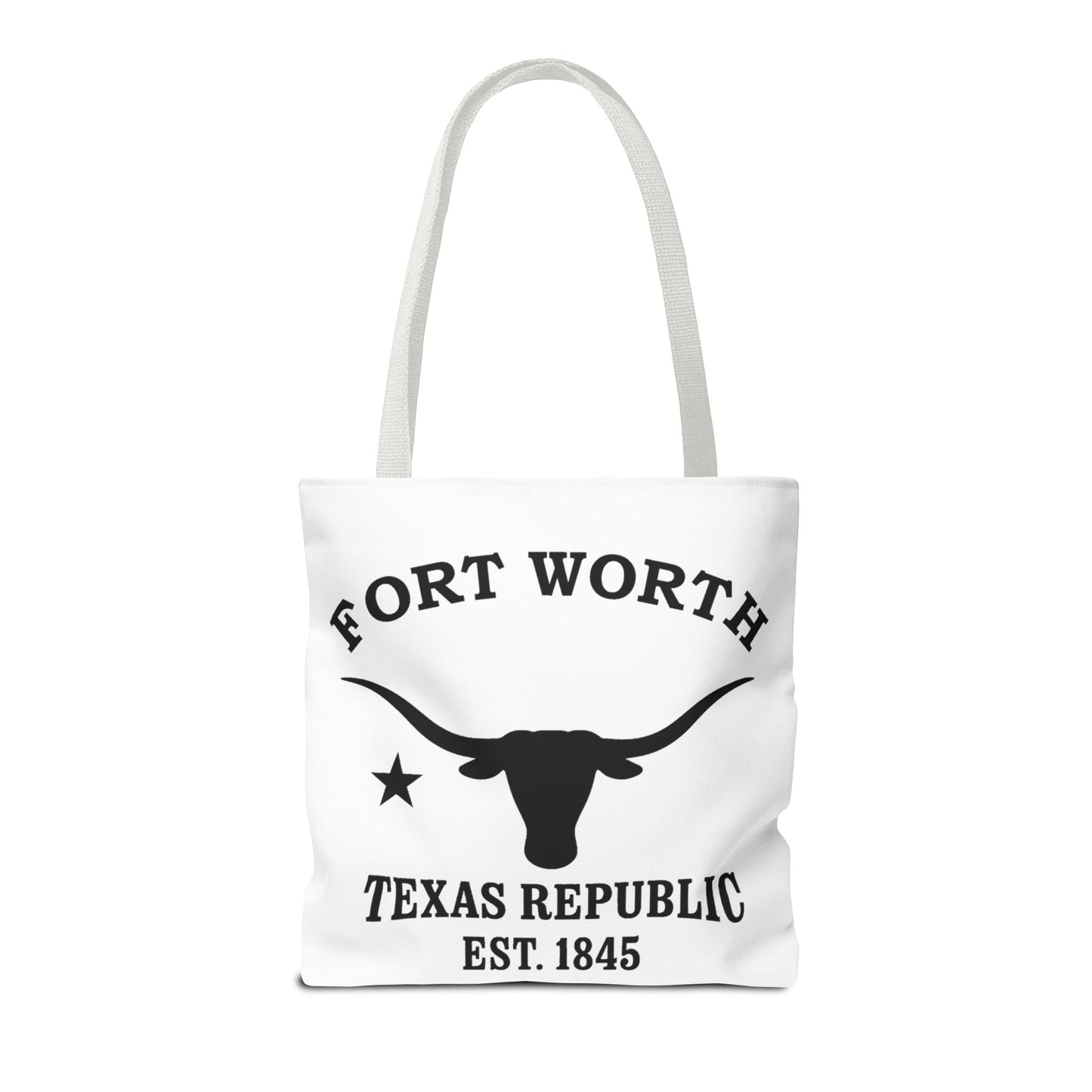 Fort Worth Texas Vintage Retro Light Canvas Tote - Black Logo