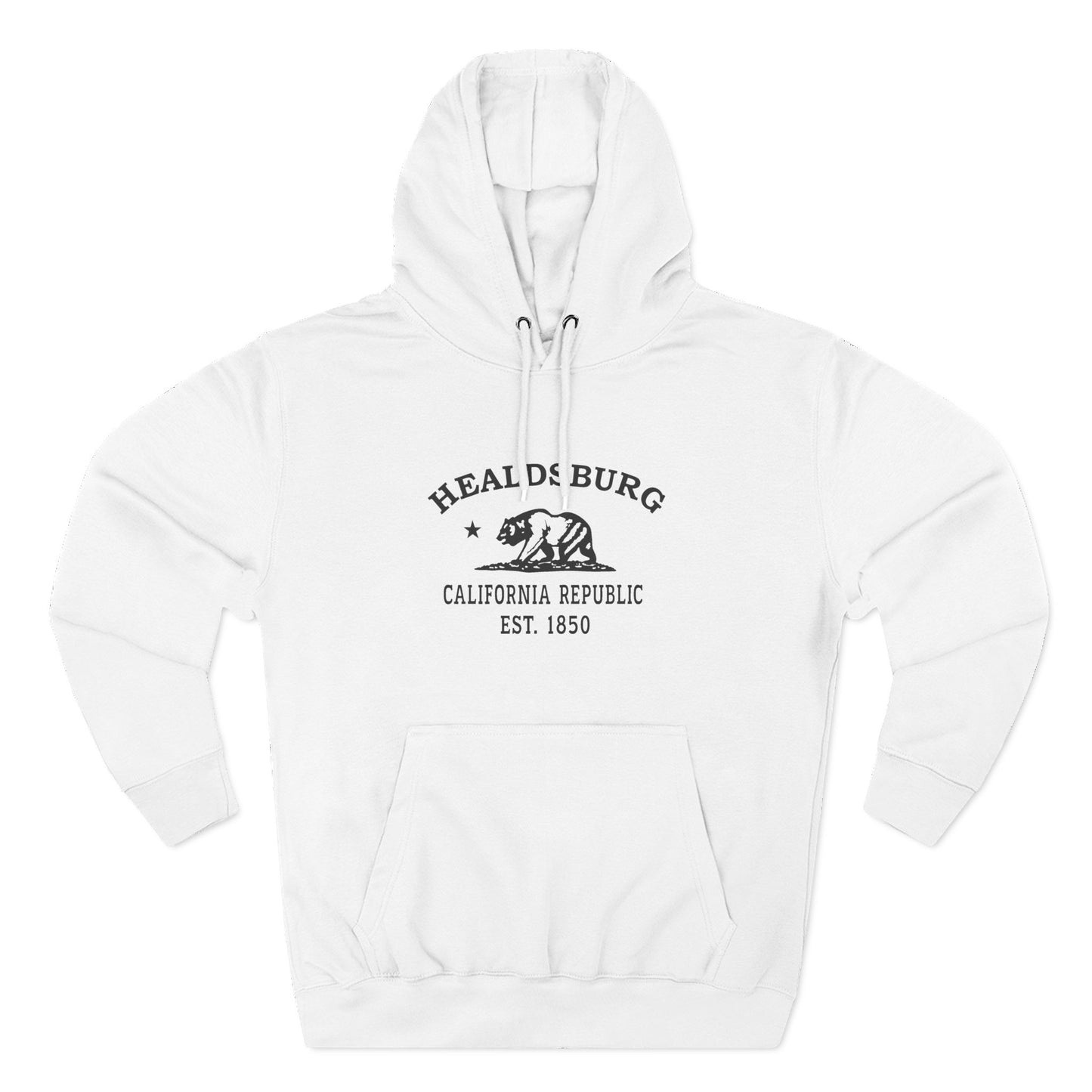 Healdsburg California Vintage Retro Unisex Heavy Cotton Hoodie - Black Logo