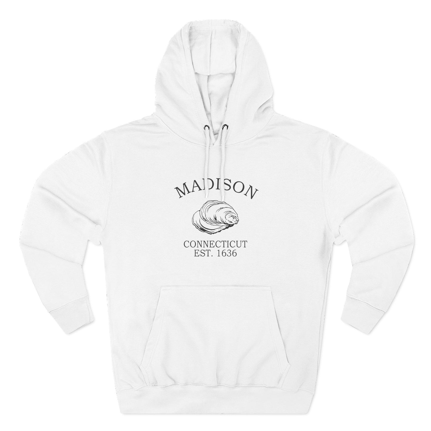 Madison Connecticut Vintage Retro Unisex Heavy Cotton Hoodie - Black Logo
