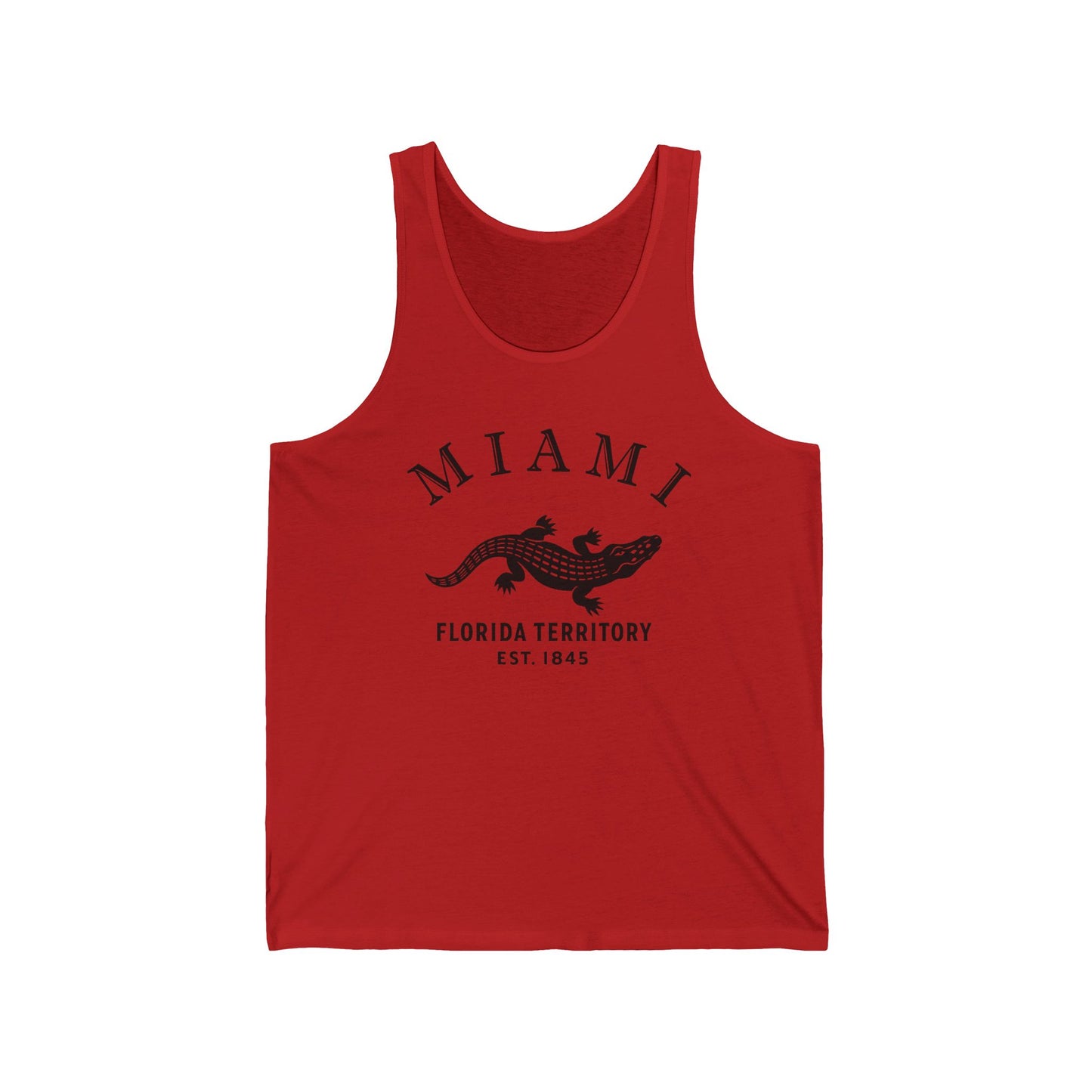 Miami Florida Vintage Retro Unisex Cotton Jersey Tank Top - Black Logo