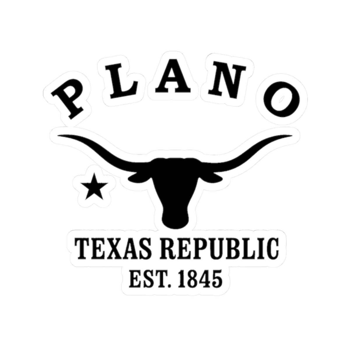Plano Texas Vintage Retro Vinyl Sticker - Black Logo