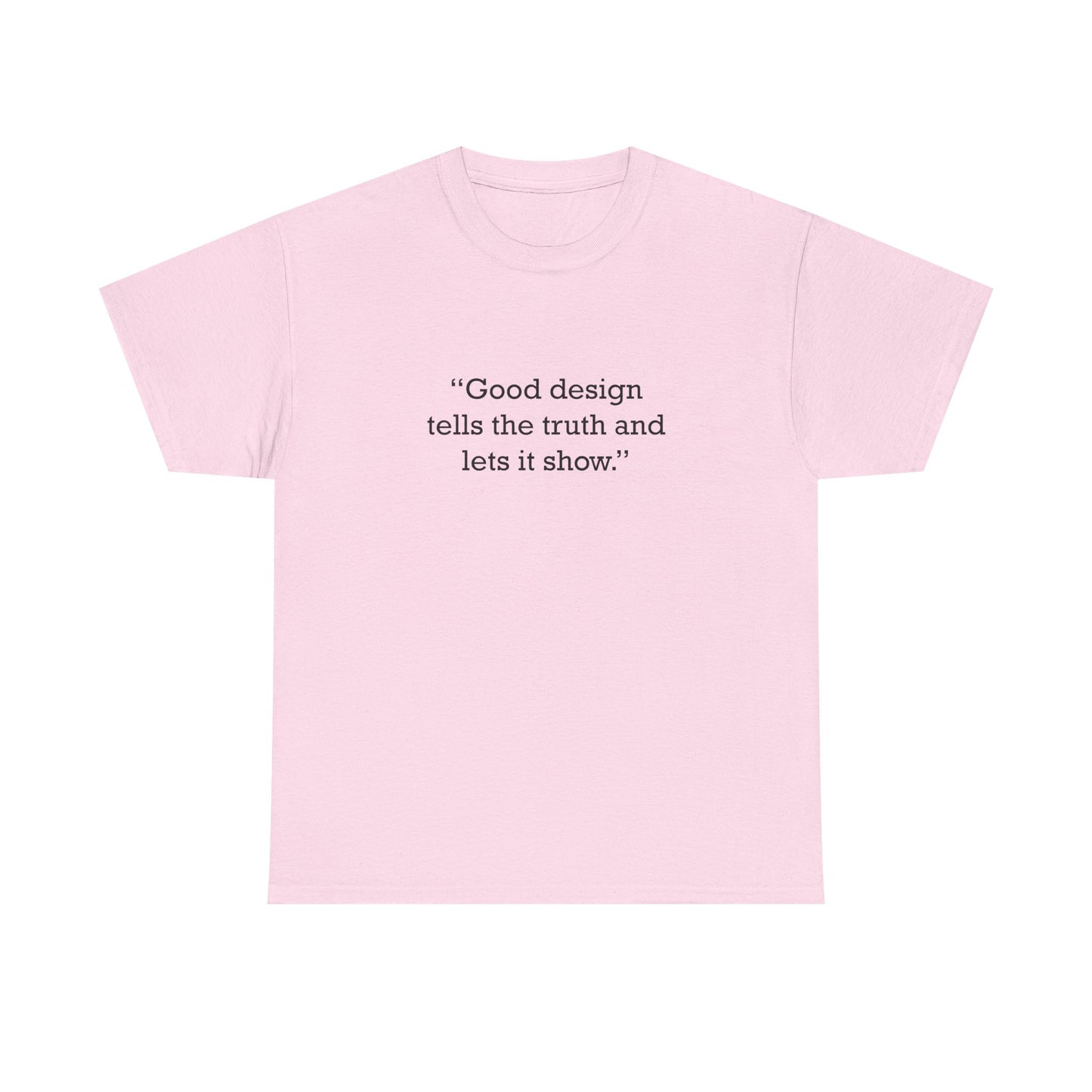 Quote 33 Good Design Tells Vintage Retro Unisex Heavy Cotton Tee - Black Logo