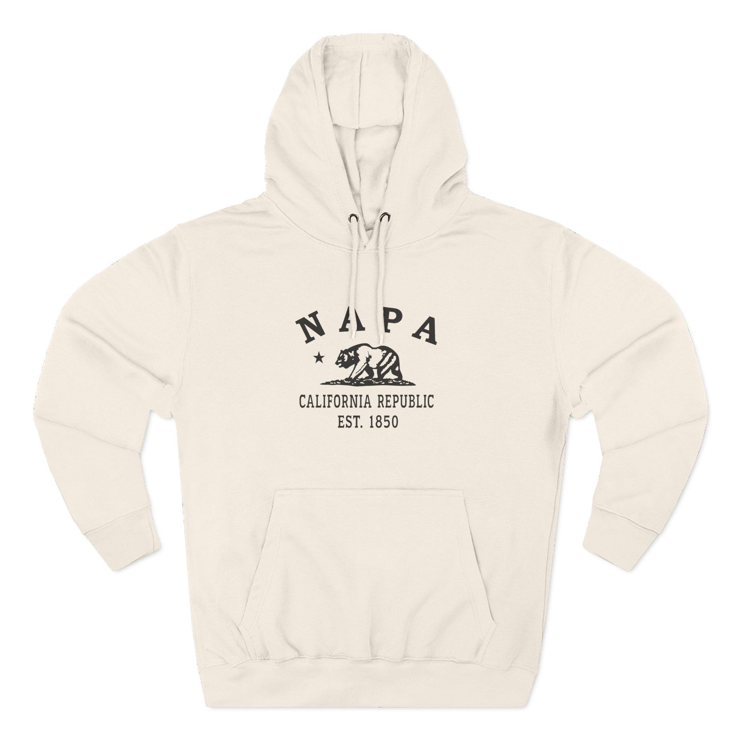 Napa California Vintage Retro Unisex Heavy Cotton Hoodie - Black Logo