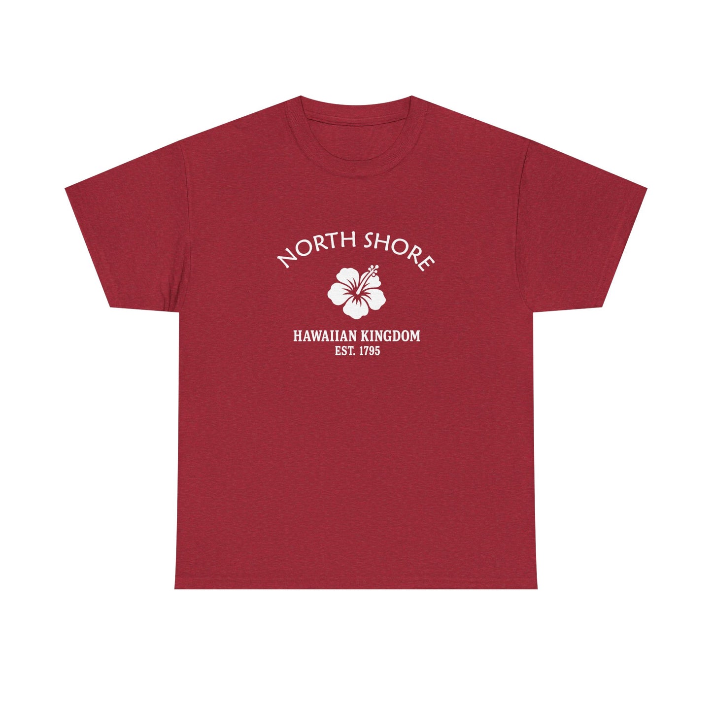 North Shore Hawaii Vintage Retro Unisex Heavy Cotton Tee - White Logo