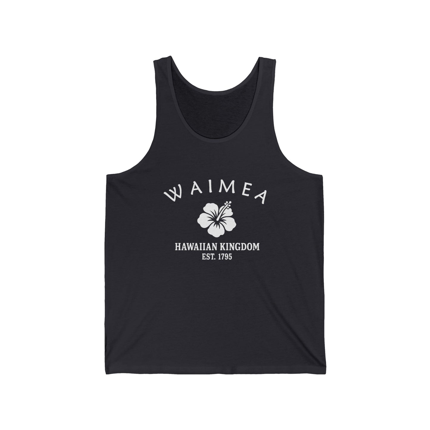 Waimea Hawaii Vintage Retro Unisex Cotton Jersey Tank Top - White Logo
