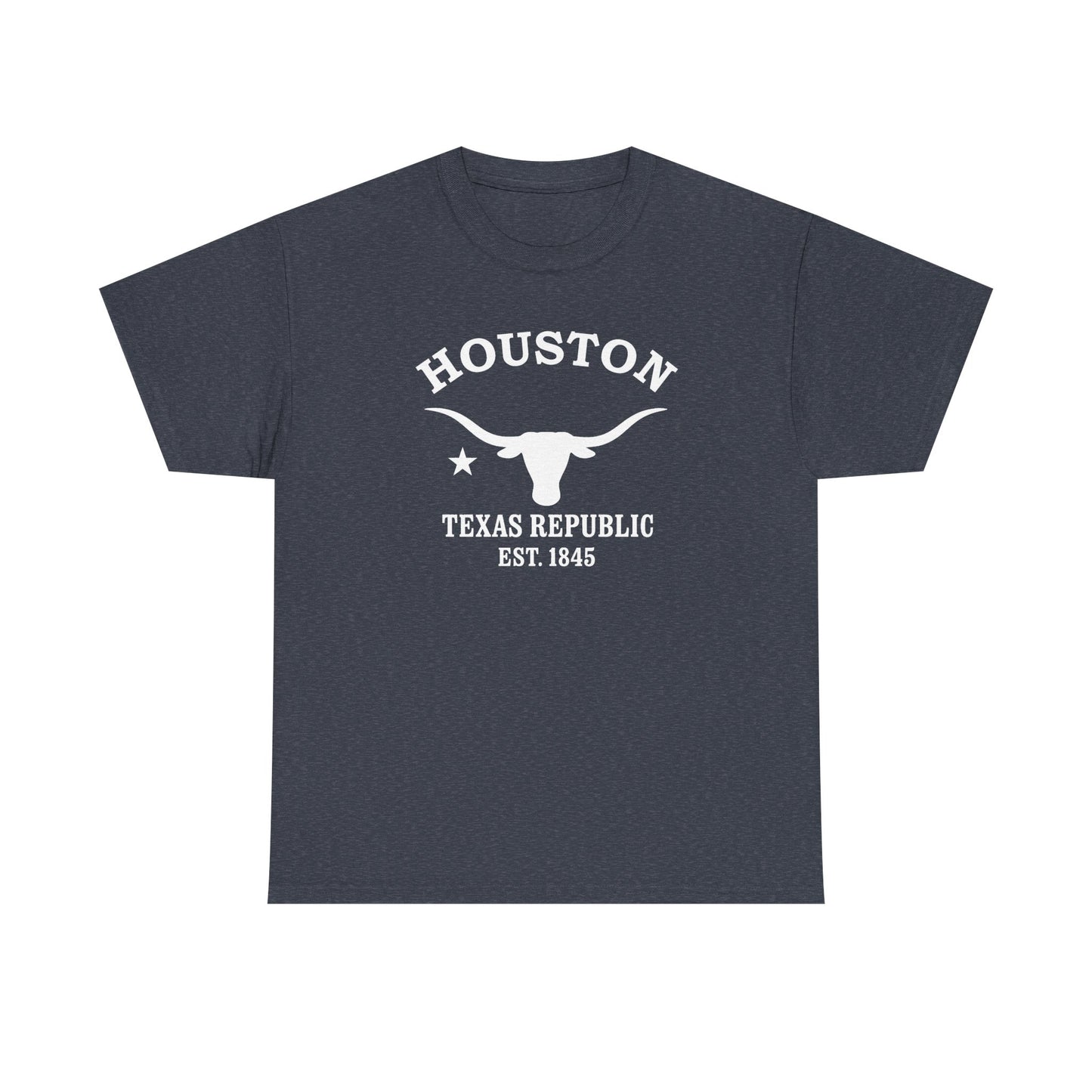 Houston Texas Vintage Retro Unisex Heavy Cotton Tee - White Logo