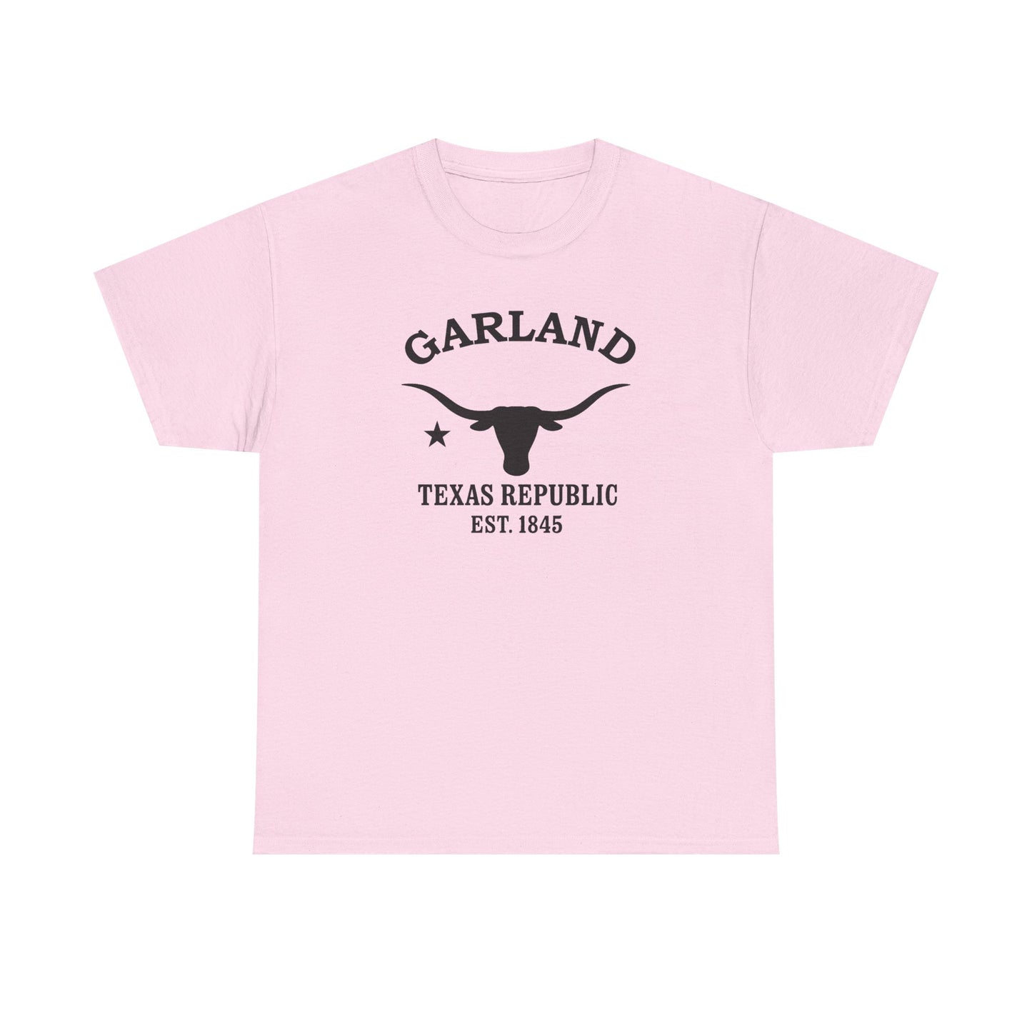 Garland Texas Vintage Retro Unisex Heavy Cotton Tee - Black Logo